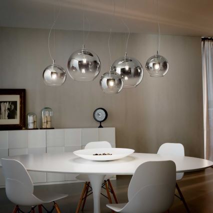 Ideal Lux - Viseći luster na sajli NEMO PLUS 5xE27/42W/230V sjajni krom/dimno siva