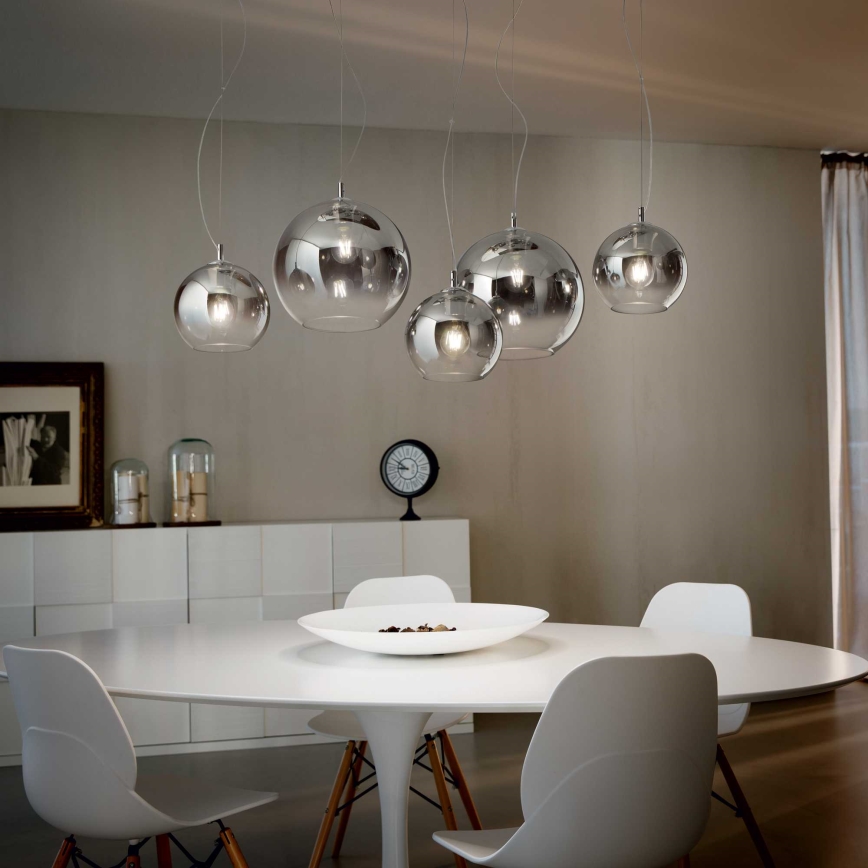 Ideal Lux - Viseći luster na sajli NEMO PLUS 5xE27/42W/230V sjajni krom/dimno siva