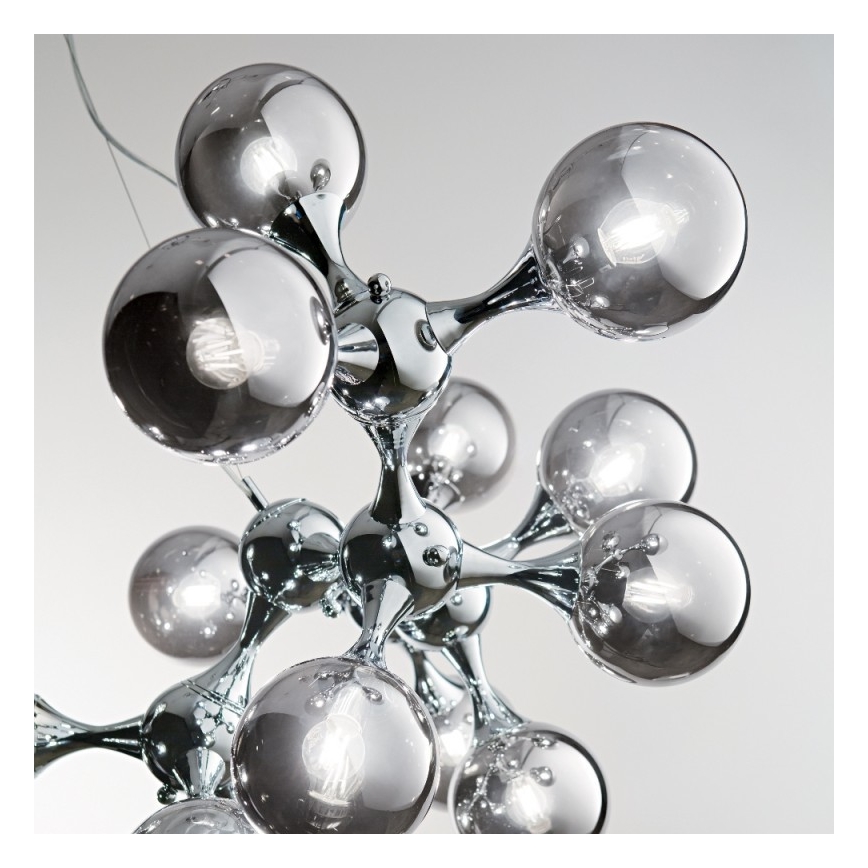 Ideal Lux - Viseći luster na sajli NODI 15xE14/28W/230V Ø 105 cm sjajni krom