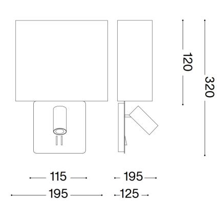 Ideal Lux - Zamjensko sjenilo za zidnu lampu GEA crna