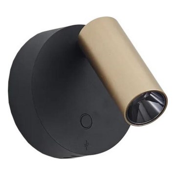 Ideal Lux - Zidna LED spot svjetiljka s prigušivanjem i upravljanjem na dodir ELF LED/3W/230V CRI 95 zlatna/crna