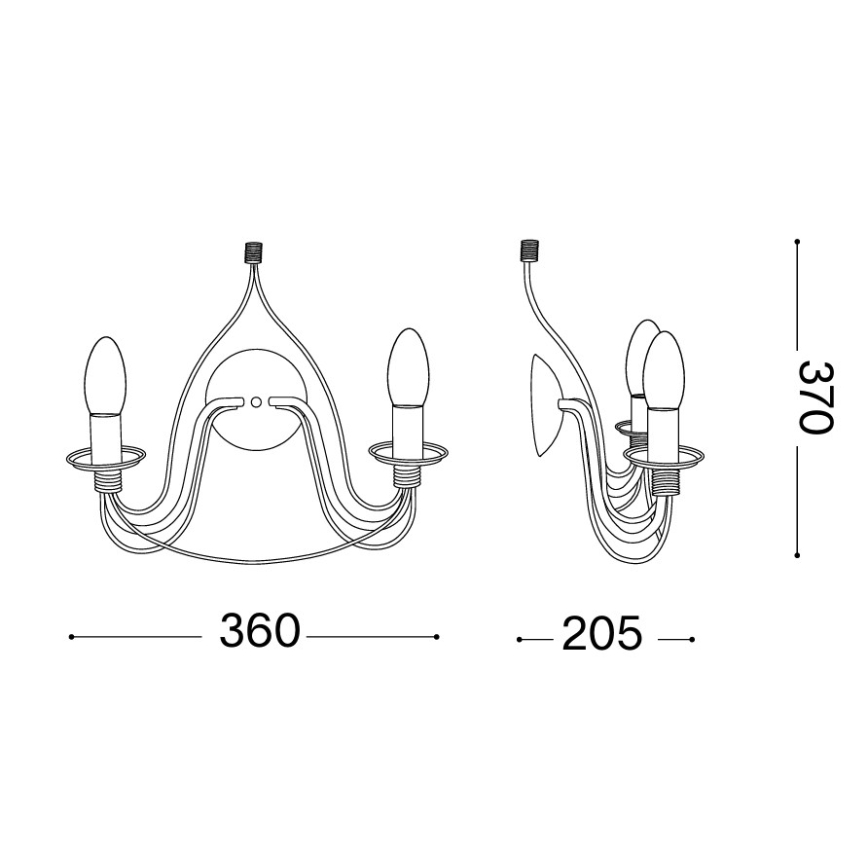 Ideal Lux - Zidna svjetiljka CORTE 2xE14/40W/230V bakar