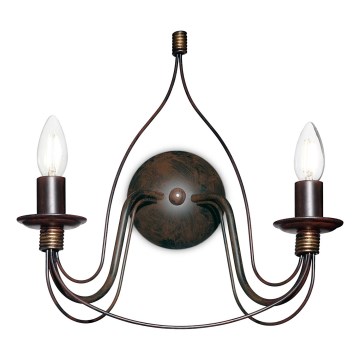 Ideal Lux - Zidna svjetiljka CORTE 2xE14/40W/230V smeđa/patina