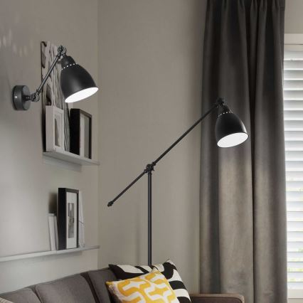 Ideal Lux - Zidna svjetiljka NEWTON 1xE27/42W/230V crna