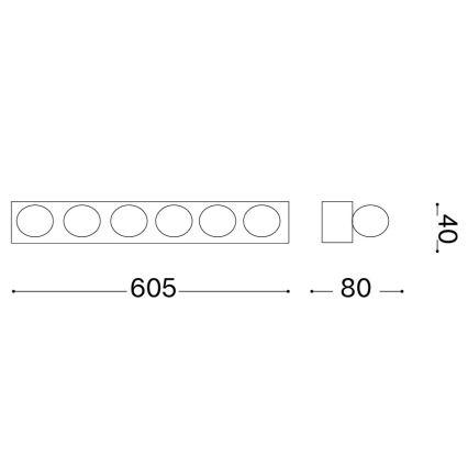 Ideal Lux - Zidna svjetiljka PRIVE 6xE14/40W/230V bijela