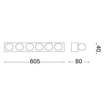 Ideal Lux - Zidna svjetiljka PRIVE 6xE14/40W/230V crna