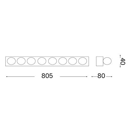 Ideal Lux - Zidna svjetiljka PRIVE 8xE14/40W/230V bijela