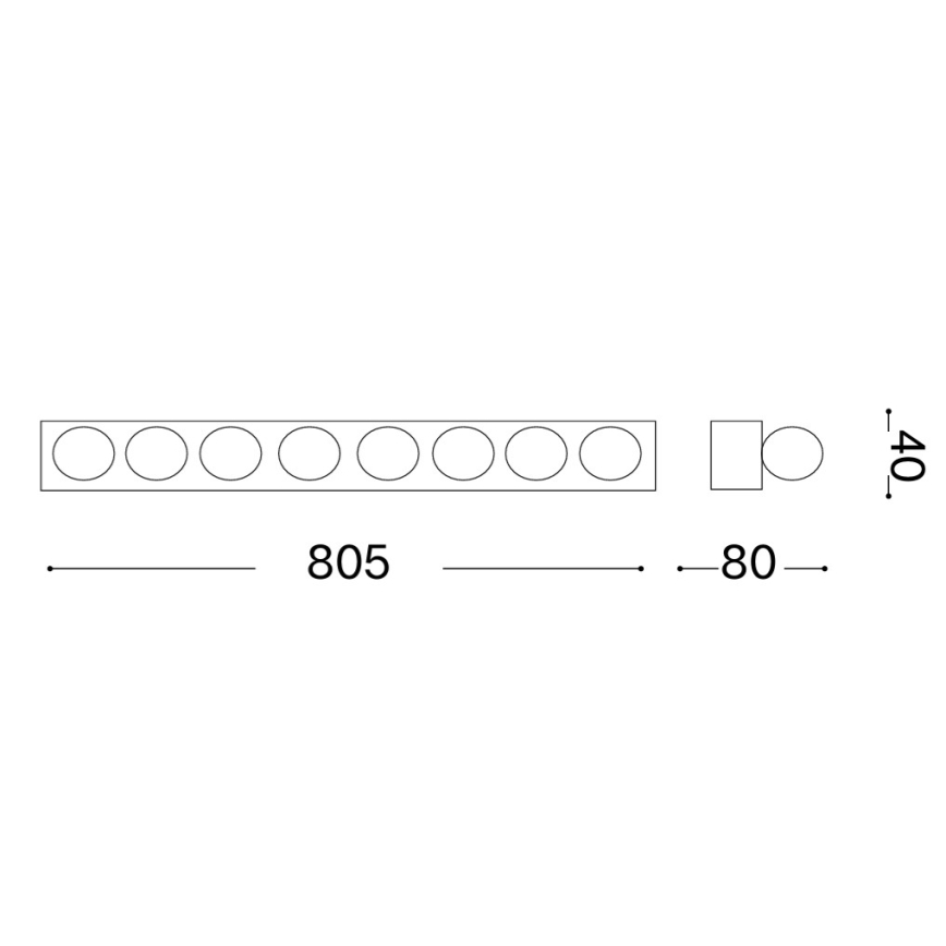 Ideal Lux - Zidna svjetiljka PRIVE 8xE14/40W/230V bijela