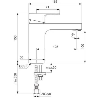 Ideal Standard A7105AA - Slavina za umivaonik EDGE 15,6 cm polirani krom