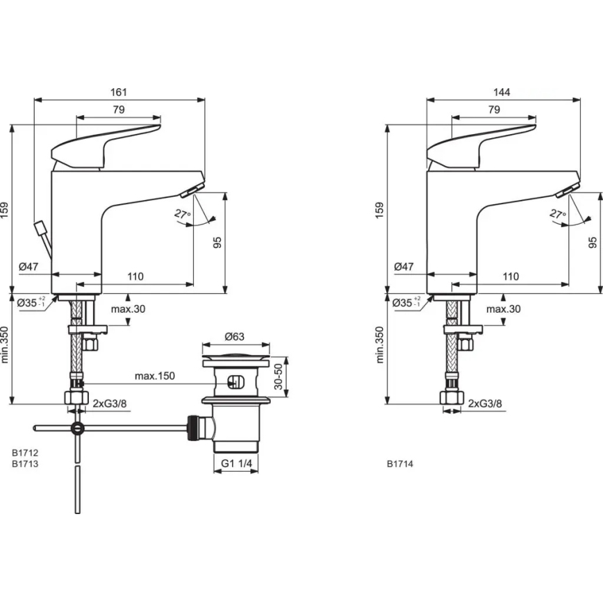 Ideal Standard B1714AA - Slavina za umivaonik CERAFLEX 15,9 cm sjajni krom