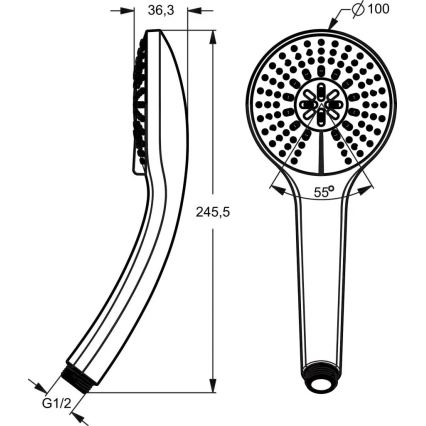 Ideal Standard B9403AA - ručni tuš IDEALRAIN, sjajni krom