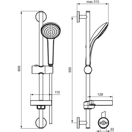 Ideal Standard B9412AA - Set za tuš IDEALRAIN sjajni krom