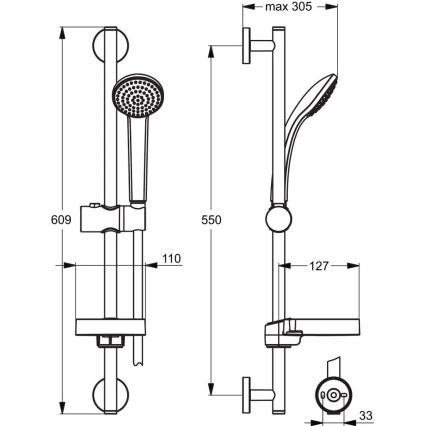 Ideal Standard B9501AA - Tuš set IDEALRAIN, polirani krom