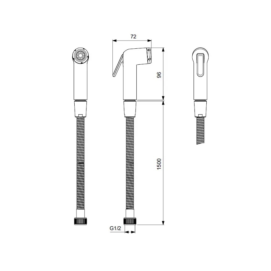 Ideal Standard BC180AA - Ručna bide tušica IDEALSPRAY 150 cm, sjajni krom