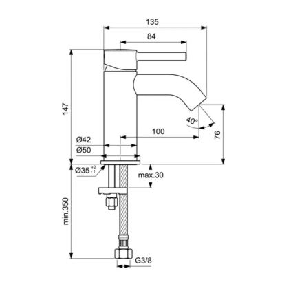Ideal Standard BC268AA - Miješalica za umivaonik CERALINE 14,7 cm sjajni krom