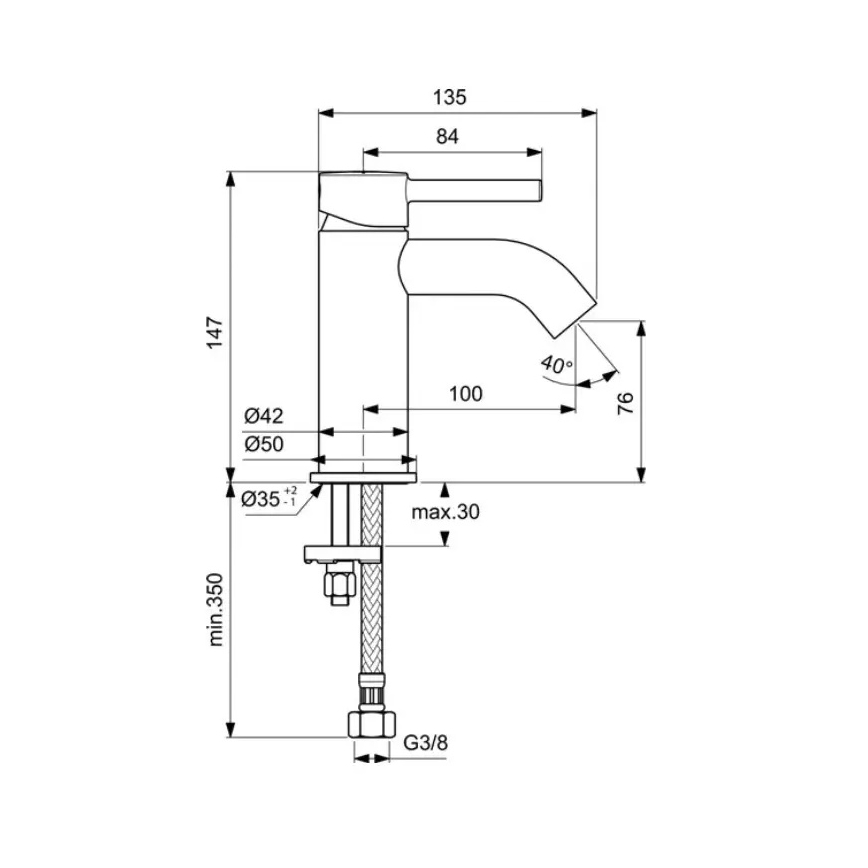 Ideal Standard BC268AA - Miješalica za umivaonik CERALINE 14,7 cm sjajni krom