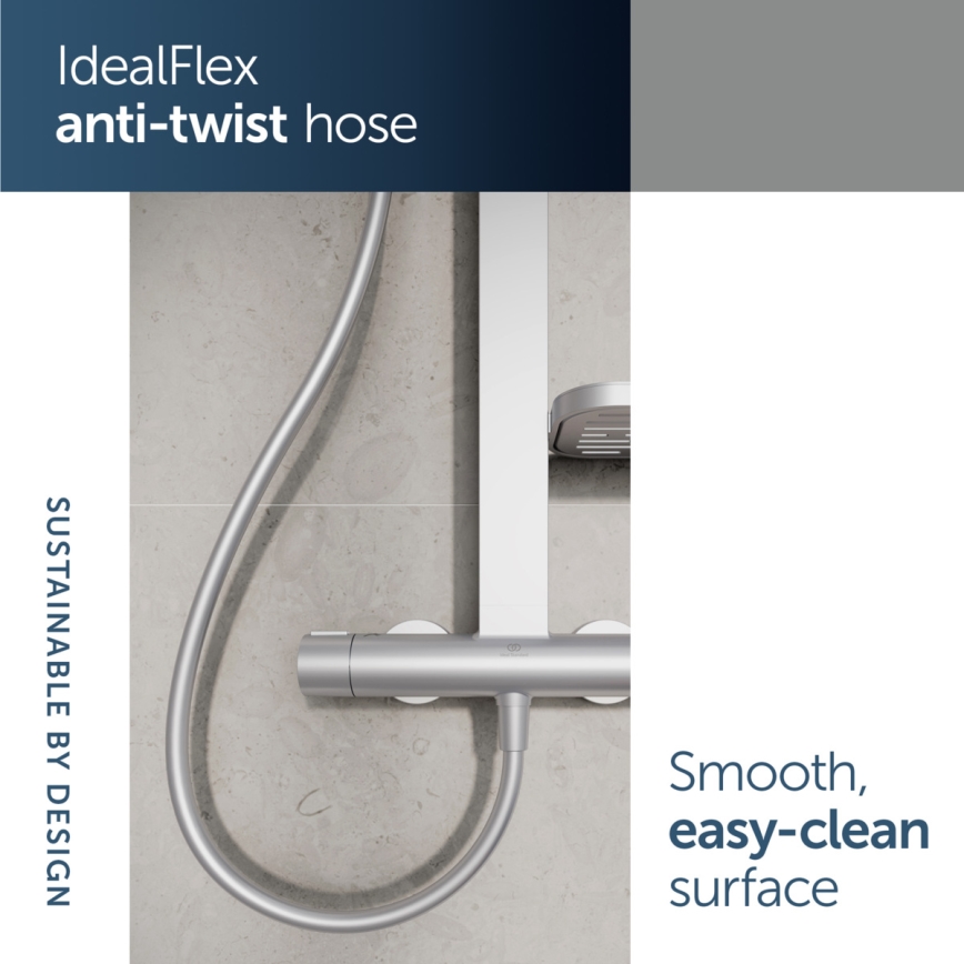 Ideal Standard BD583SI - Set za tuš s termostatskom miješalicom CERATHERM ALU+ u srebrnoj boji