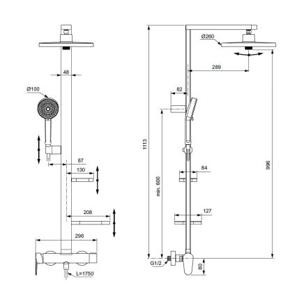 Ideal Standard BD584XG - Tuš set s miješalicom CERAFLOW ALU+ u mat crnoj boji