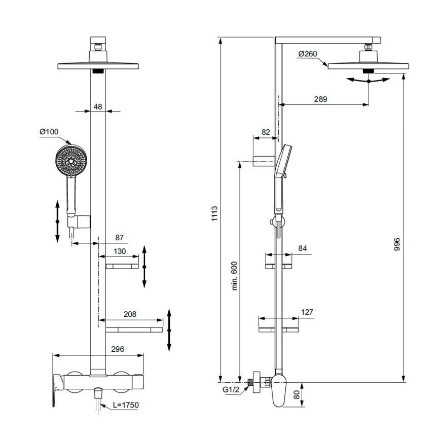 Ideal Standard BD584XG - Tuš set s miješalicom CERAFLOW ALU+ u mat crnoj boji