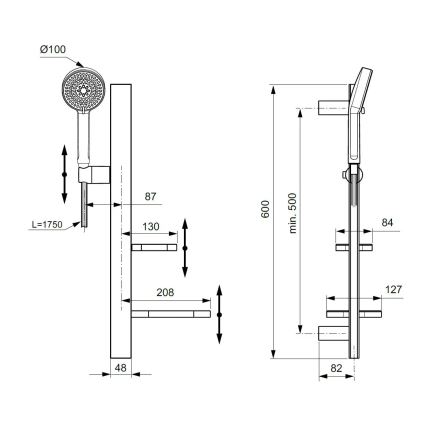 Ideal Standard BD586XG - Tuš set IDEALRAIN ALU+ u mat crnoj boji