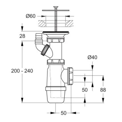 Ideal Standard D5870AA - sifon za sudoper, polirani krom