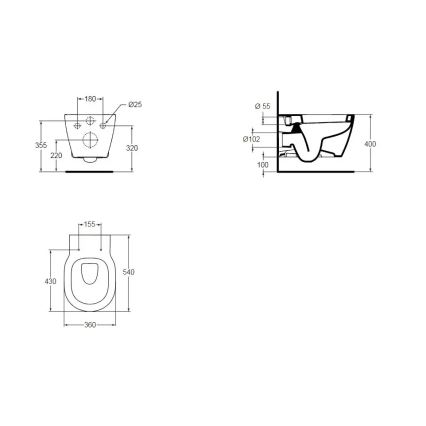 Ideal Standard E823201 - Viseća WC školjka CONNECT keramika/bijela