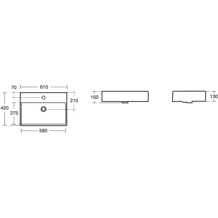 Ideal Standard K078101 - Umivaonik na ploču STRADA 60x42 cm keramika/bijela