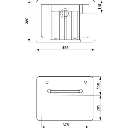 Ideal Standard S593901 - Viseći umivaonik s rešetkom DOURO 45,5x38 cm keramika/bijela