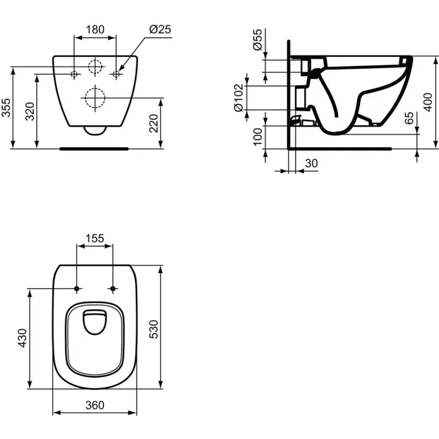 Ideal Standard T007801 - Viseći WC TESI keramika/bijela