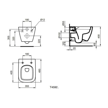 Ideal Standard T459201 - Viseći WC bez ruba I.LIFE S keramika/bijela