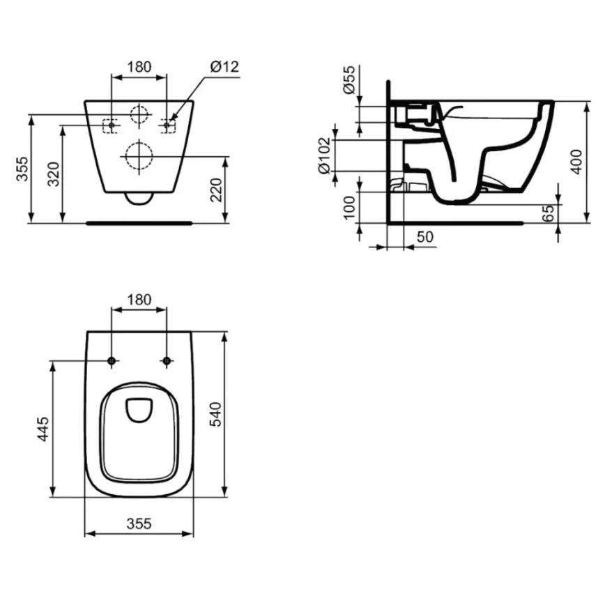 Ideal Standard T461401 - Viseća WC školjka Rimless I.LIFE B keramika/bijela