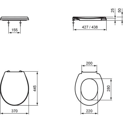 Ideal Standard W302601 - Daska za WC bijela