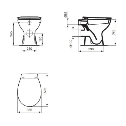 Ideal Standard W333101 - Samostojeća WC školjka EUROVIT keramika/bijela