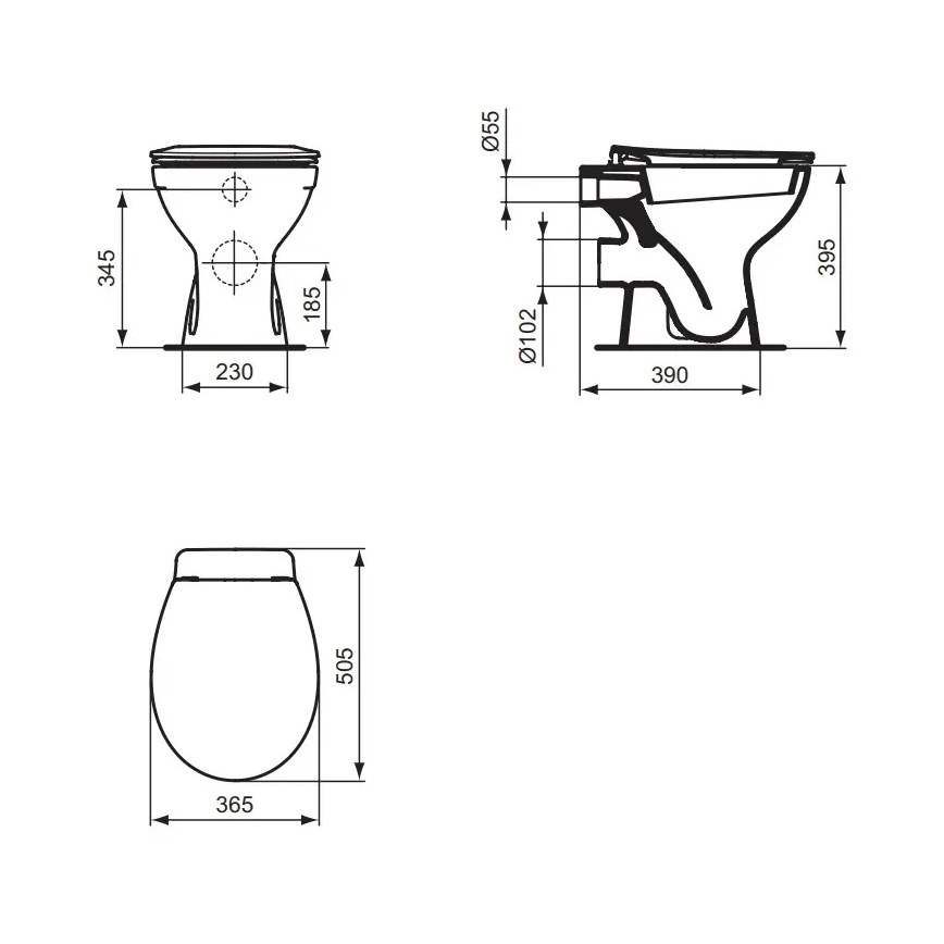 Ideal Standard W333101 - Samostojeća WC školjka EUROVIT keramika/bijela