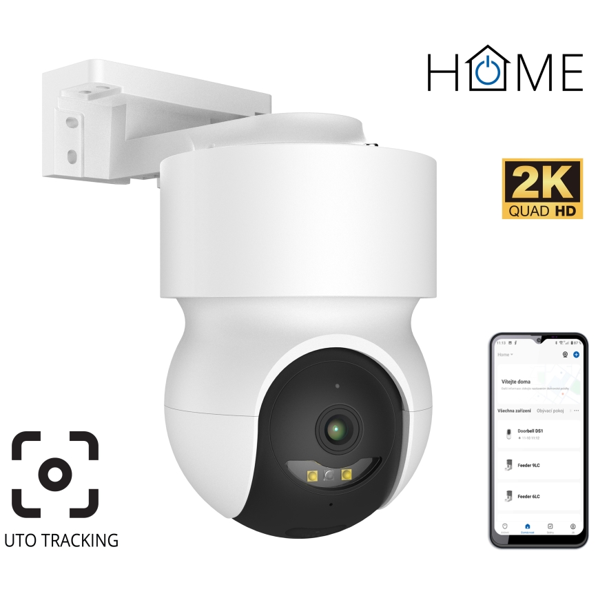 Pametna vanjska kamera sa senzorom pokreta 2K 12V IP65 Wi-Fi bijela
