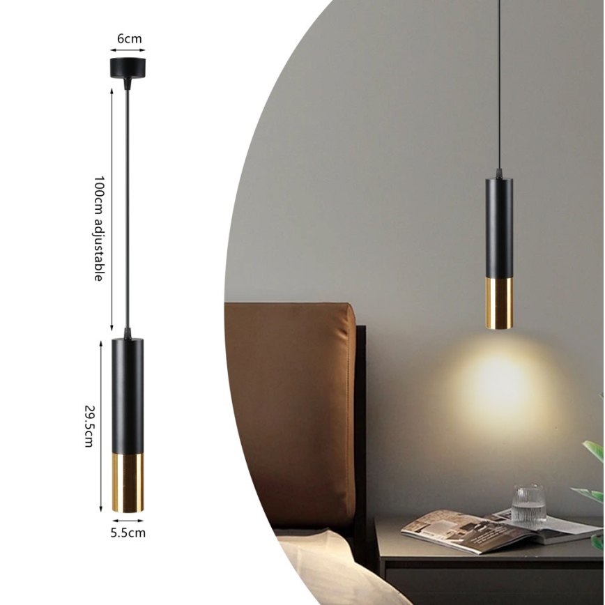 Luster na sajli PUNTO 1xGU10/9W/230V