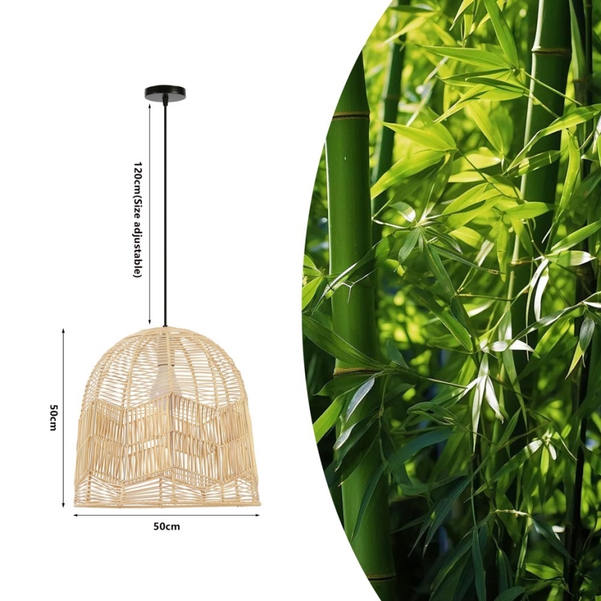 Luster na sajli PELO 1xE27/40W/230V pr. 50 cm ratan
