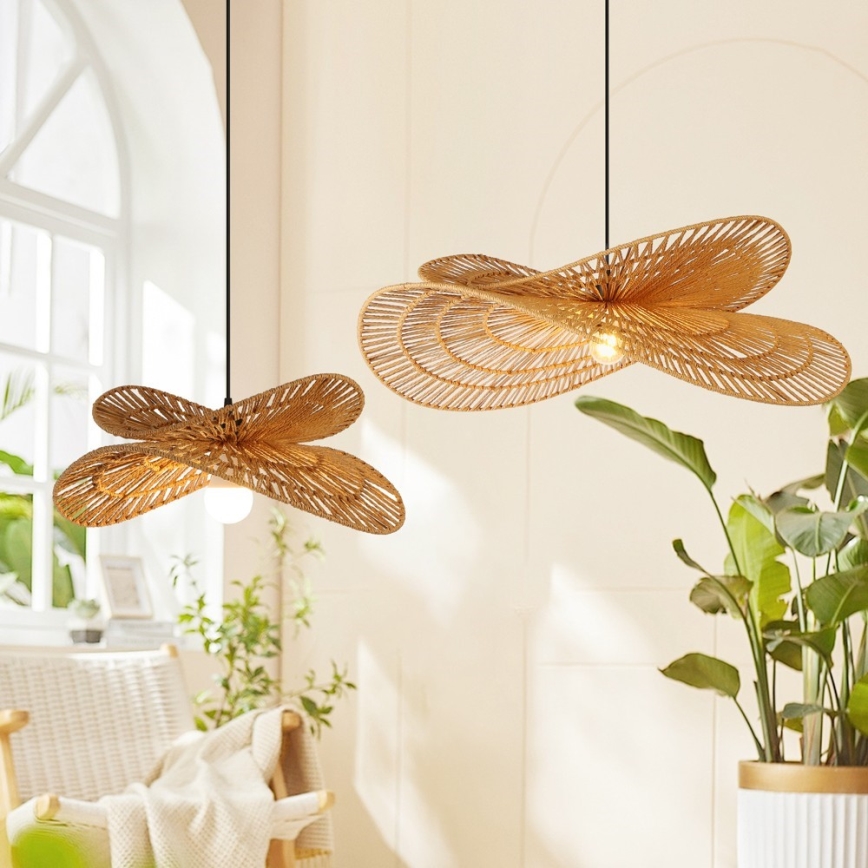 Luster na sajli MARIPOSA 1xE27/40W/230V pr. 50 cm juta