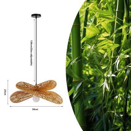 Luster na sajli MARIPOSA 1xE27/40W/230V pr. 50 cm juta