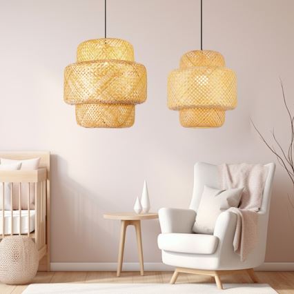 Luster na sajli HILO 1xE27/40W/230V pr. 38 cm bambus