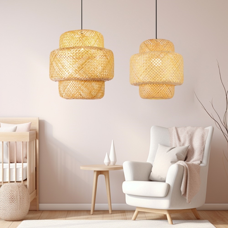 Luster na sajli HILO 1xE27/40W/230V pr. 47 cm bambus