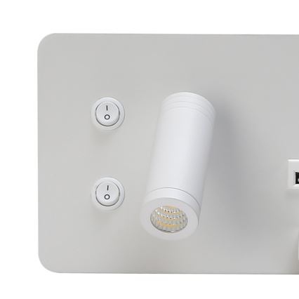 Immax 08285L - LED Zidna reflektorska svjetiljka s policom, USB portom i bežičnim punjenjem Be PREPARE LED/3W/230V + LED/3W bijela
