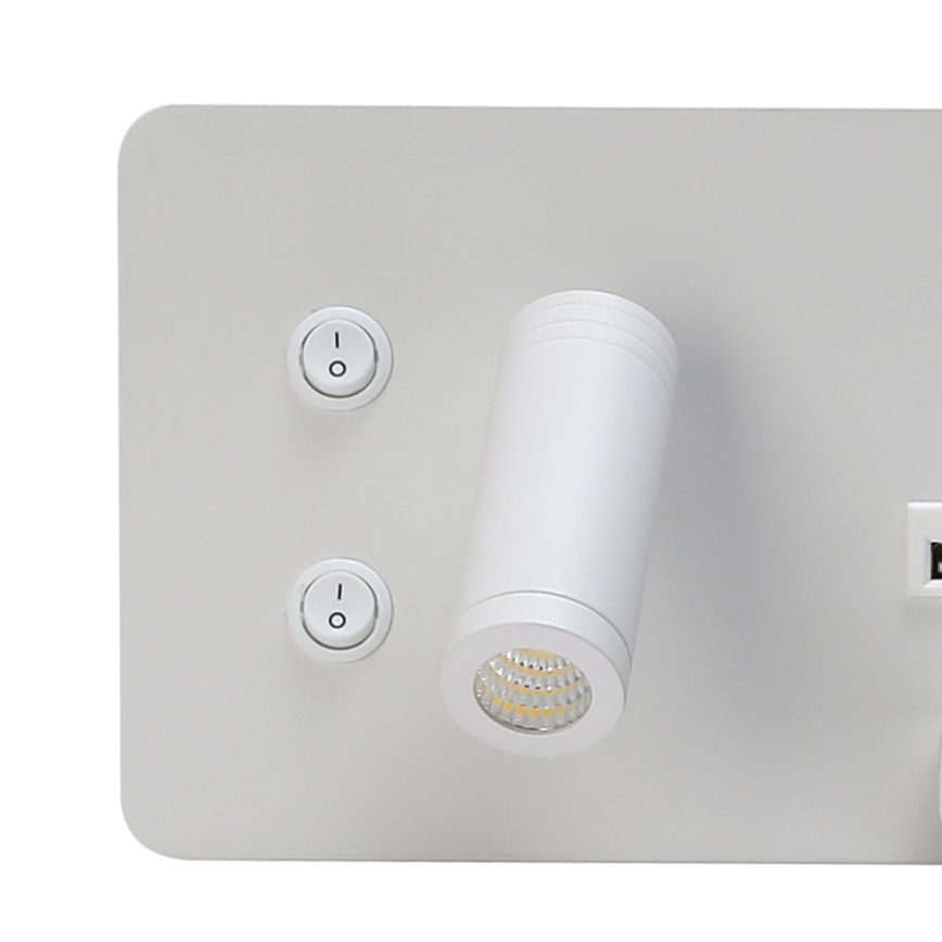 Immax 08285L - LED Zidna reflektorska svjetiljka s policom, USB portom i bežičnim punjenjem Be PREPARE LED/3W/230V + LED/3W bijela