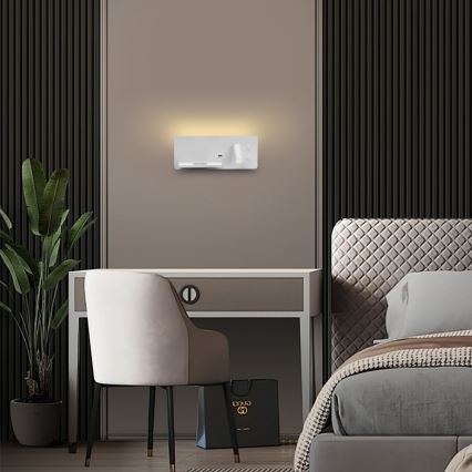 Immax 08286L - LED zidna točkasta svjetiljka s policom, USB priključkom i bežičnim punjenjem Be PREPARE LED/3W/230V + LED/3W bijela