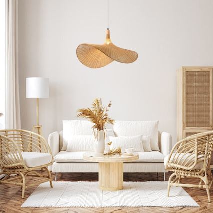 Immax 08290L - Luster na sajli SOMBRERO 1xE27/40W/230V pr. 80 cm ratan