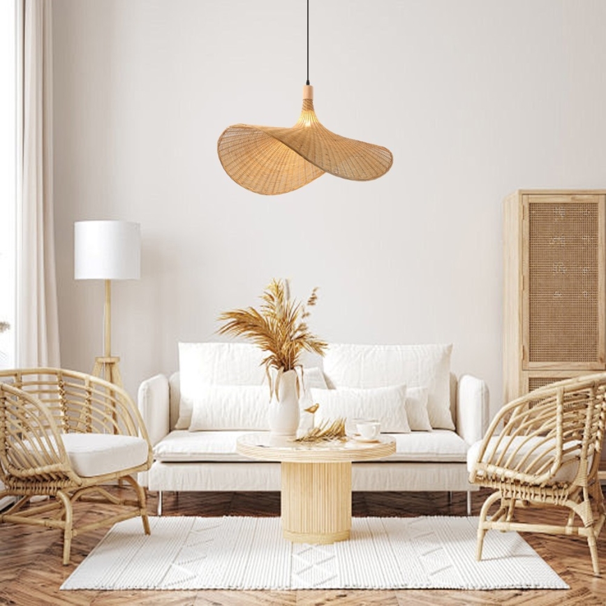 Immax 08290L - Luster na sajli SOMBRERO 1xE27/40W/230V pr. 80 cm ratan