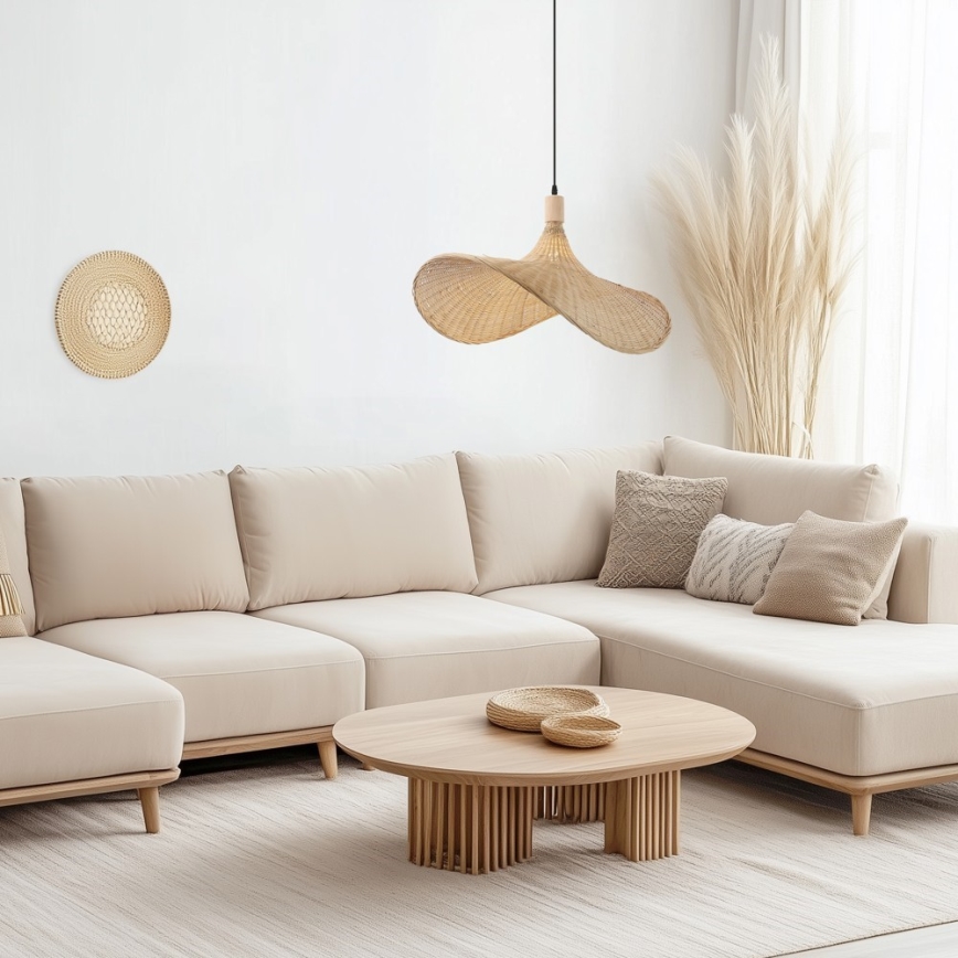 Immax 08290L - Luster na sajli SOMBRERO 1xE27/40W/230V pr. 80 cm ratan