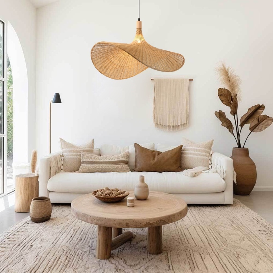 Immax 08290L - Luster na sajli SOMBRERO 1xE27/40W/230V pr. 80 cm ratan