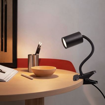 Fleksibilna lampa s kopčom PUNTO 1xGU10/9W/230V crna