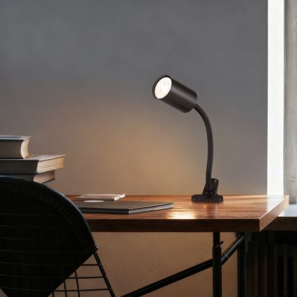 Fleksibilna lampa s kopčom PUNTO 1xGU10/9W/230V crna